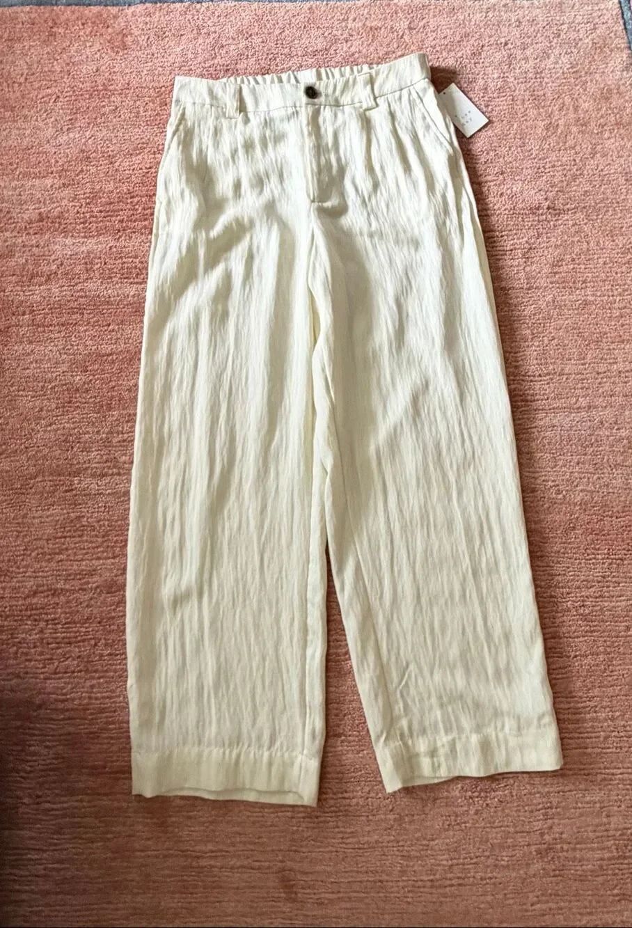 A New Day Light Yellow Wide Leg Pants Size 12 / L – NWT